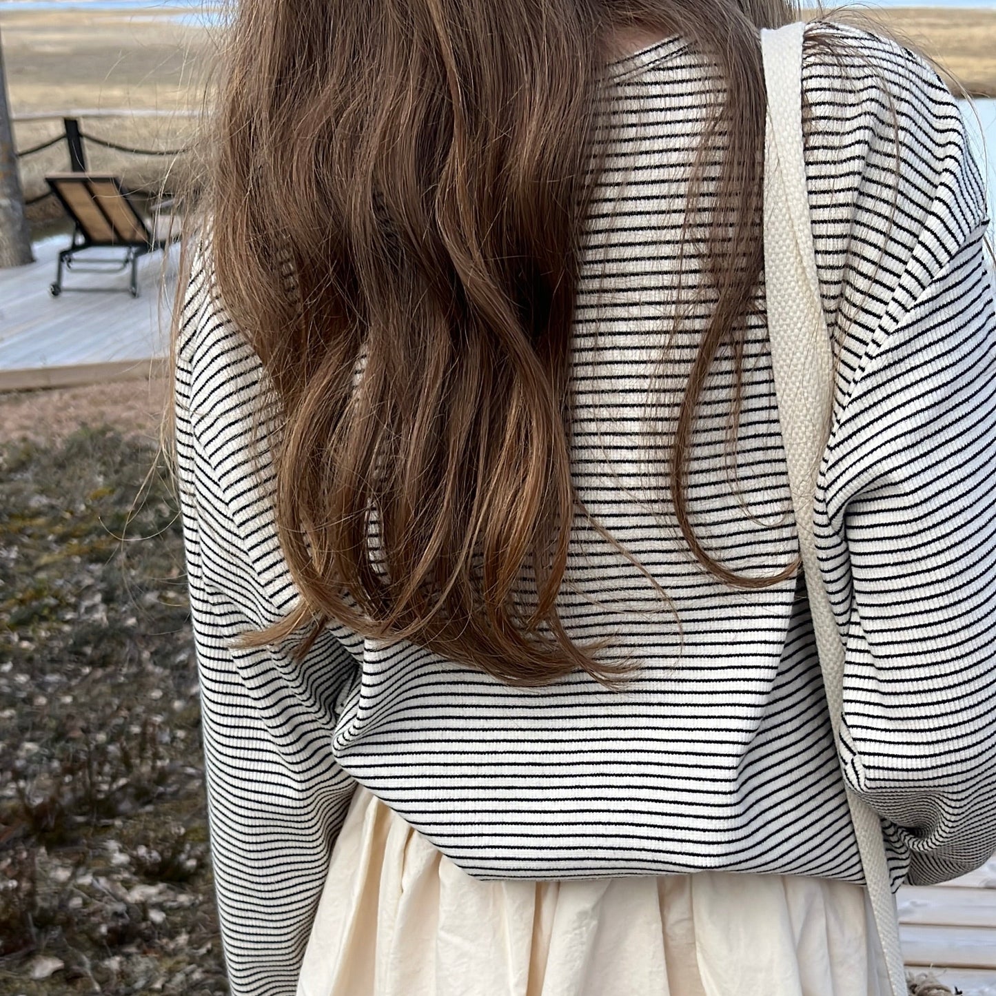 Midikjol i bomullspoplin