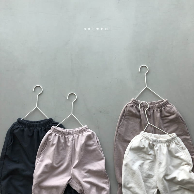 Oatmeal Basic Sweatpants - Indi-pink Sweatpants Oatmeal