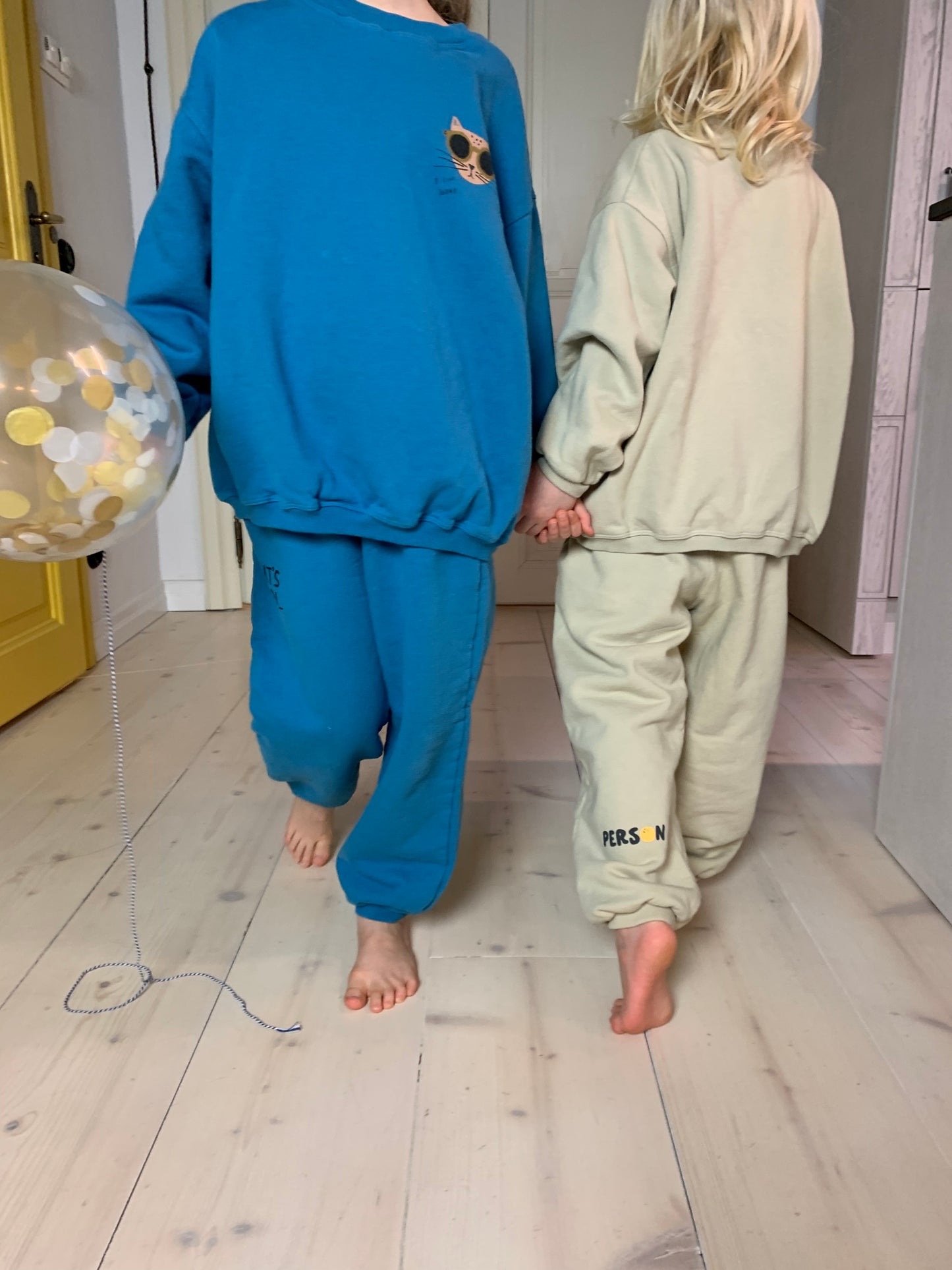 Cat Sweatpants - Blue Sweatpants FineStudio