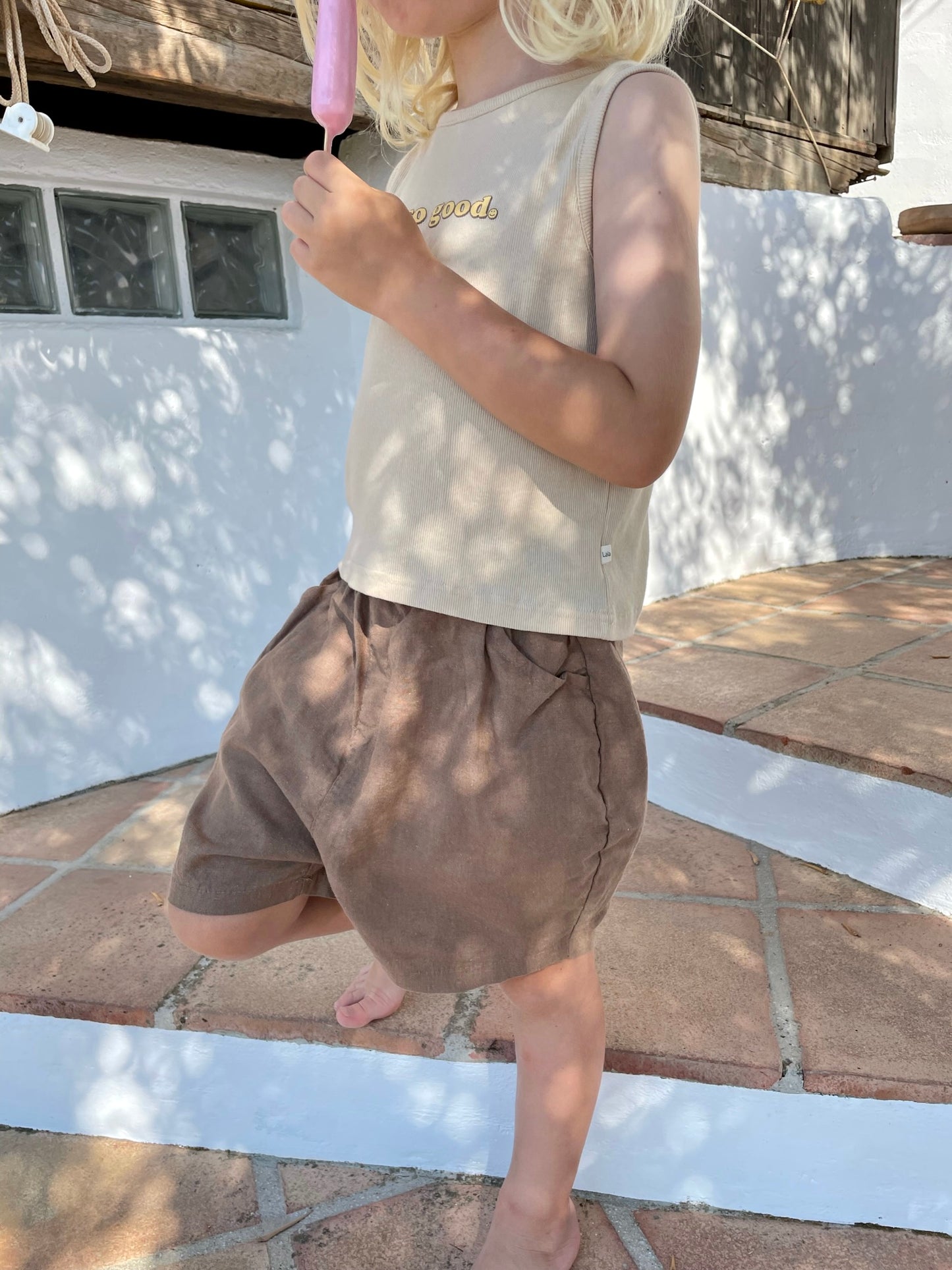 Mok Linen Shorts - Brown Shorts Oatmeal