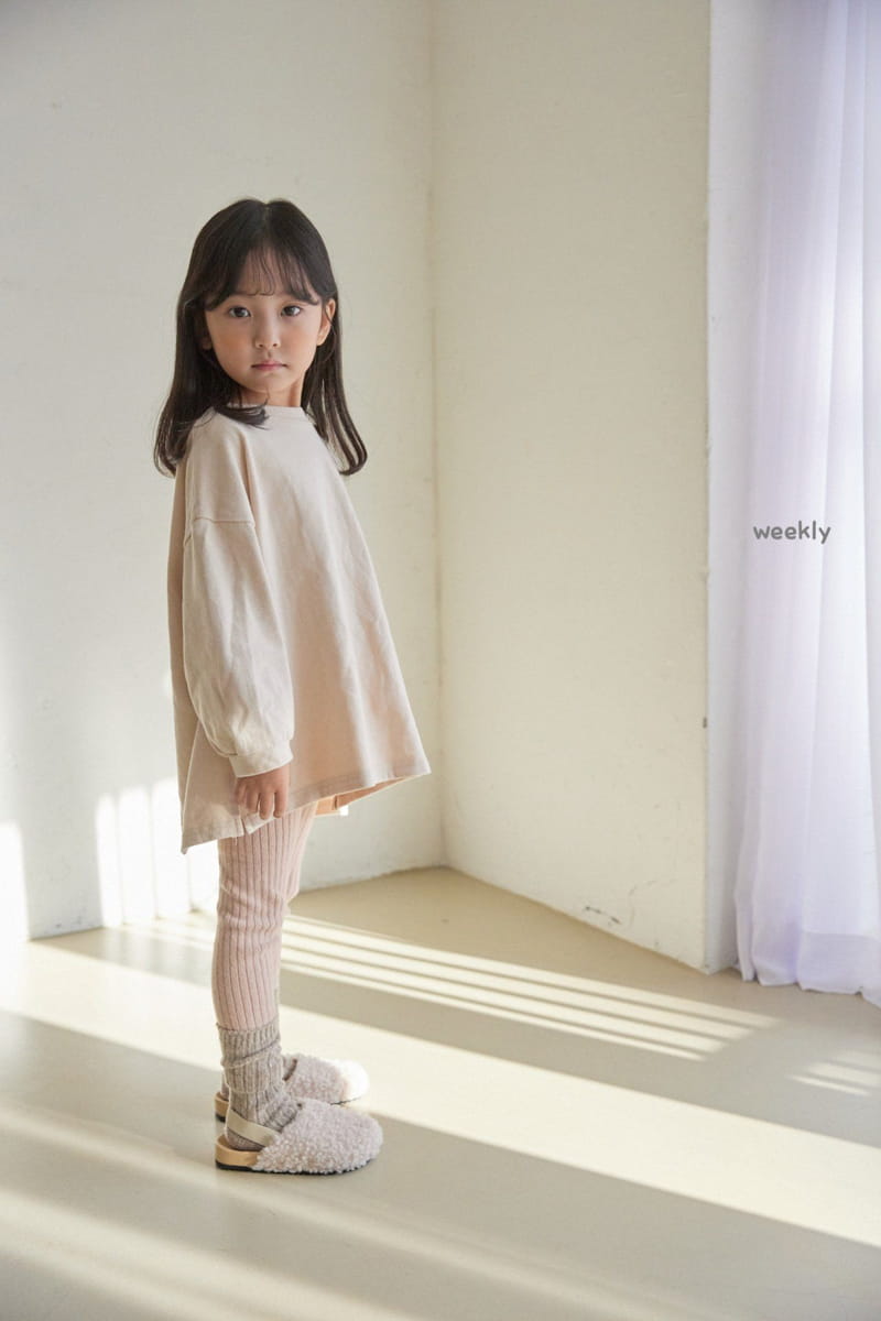 Weekly Rib Knit Leggings - Pink Leggings Weekly