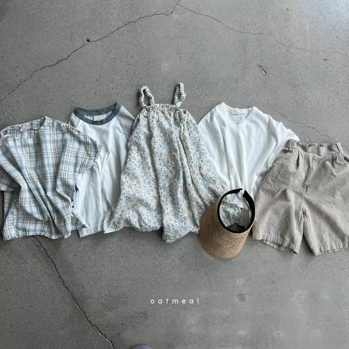 Plady Dress - Blue flower Dresses Oatmeal