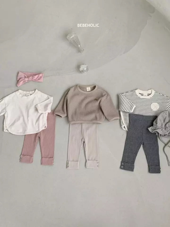 Bebe rib leggings - Beige Baby & Toddler Bottoms Bebeholic