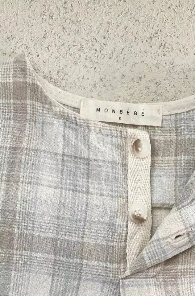 Check Bodysuit - Blue Romper Monbebe