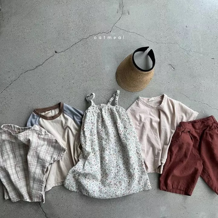 Plady Dress - Orange flower Dresses Oatmeal