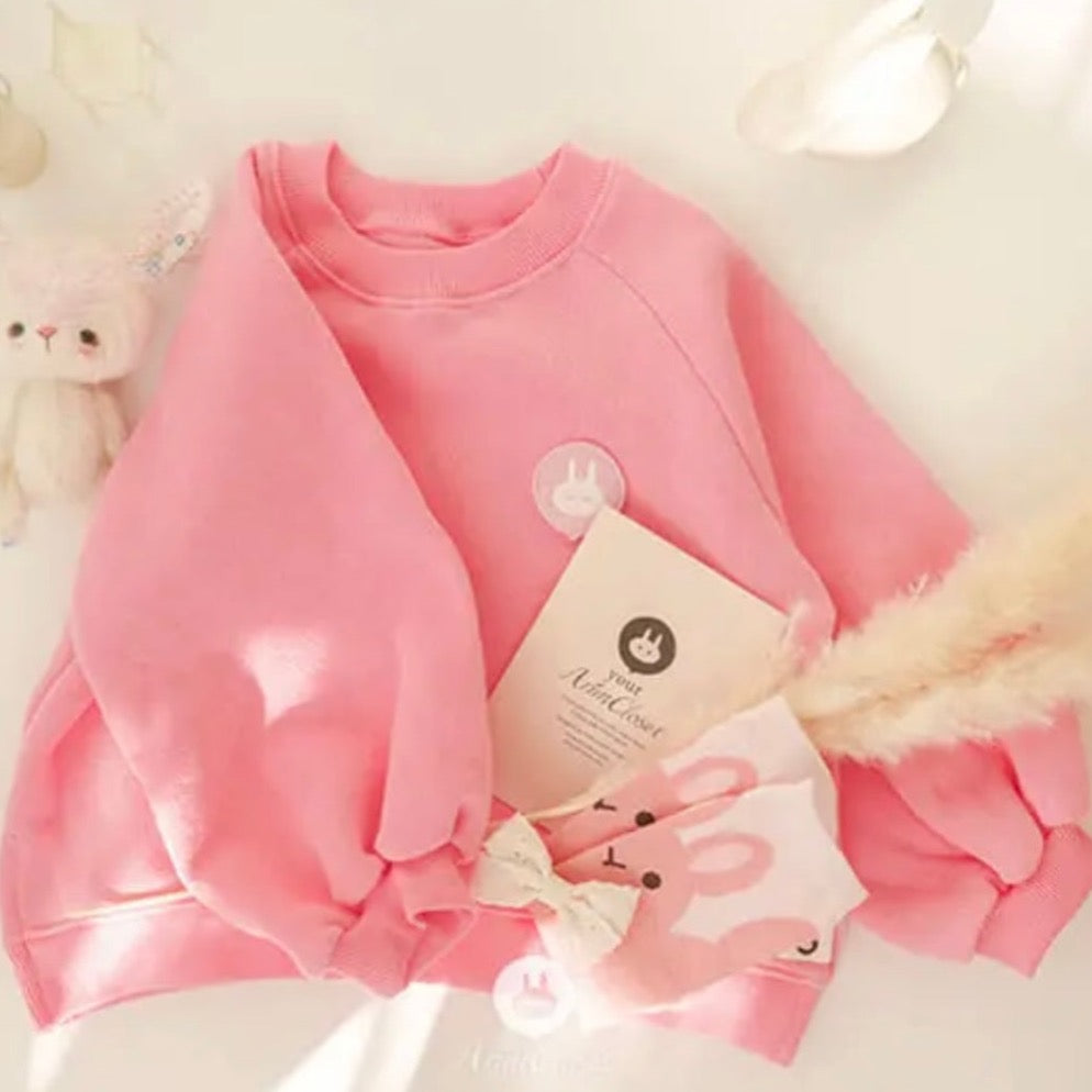 Cute Pink Sweatshirt Sweatshirt Arim Closet   