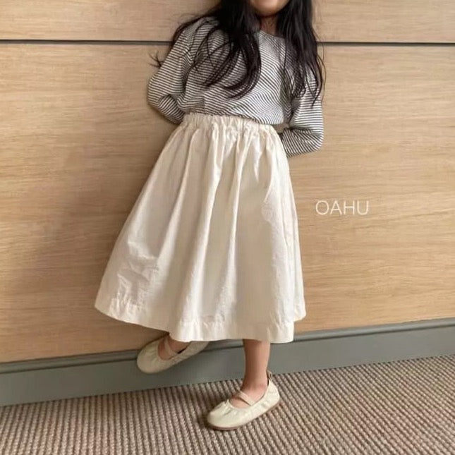 Cotton-poplin Midi Skirt midi skirt O’ahu S (2-3y) Cream 