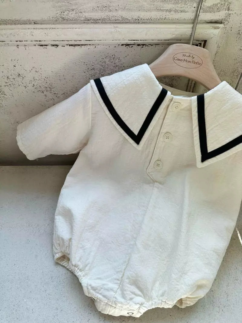 Sailor Romper - Cream Baby bodysuit Monbebe   