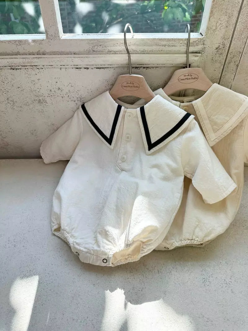 Sailor Romper - Cream Baby bodysuit Monbebe   