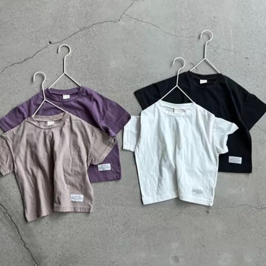 Basic S Round Tee - Purple T-shirt Oatmeal XS (2~3y) Purple 