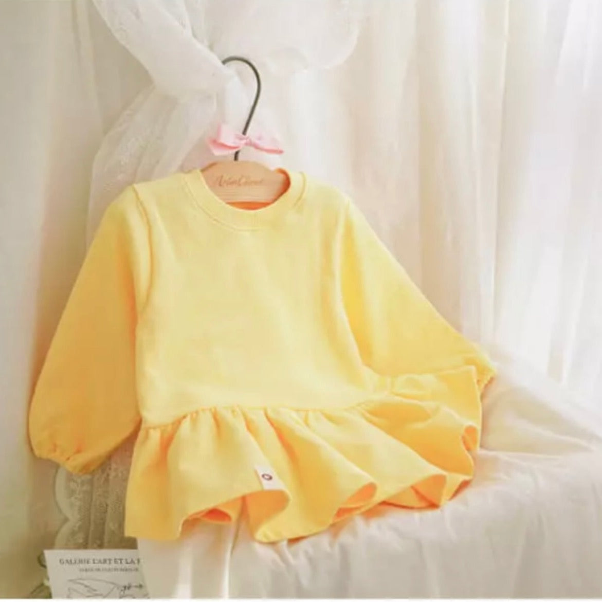 Big Ribbon Blouse - Yellow Blouse Arim Closet XS (6~12m) Yellow 