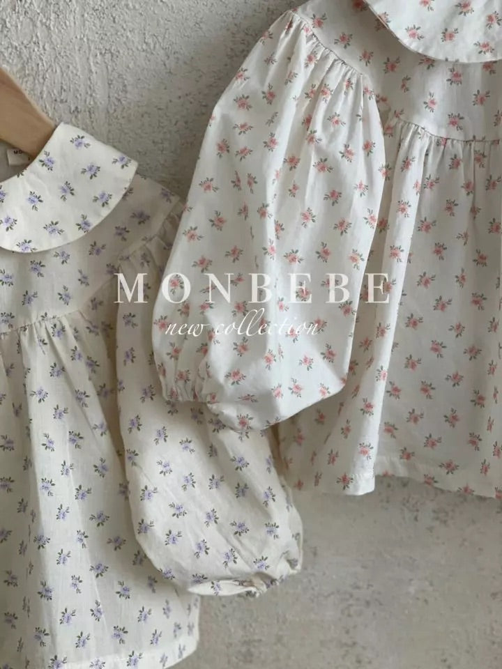 Flower Blouse - Peach Blouse Monbebe   