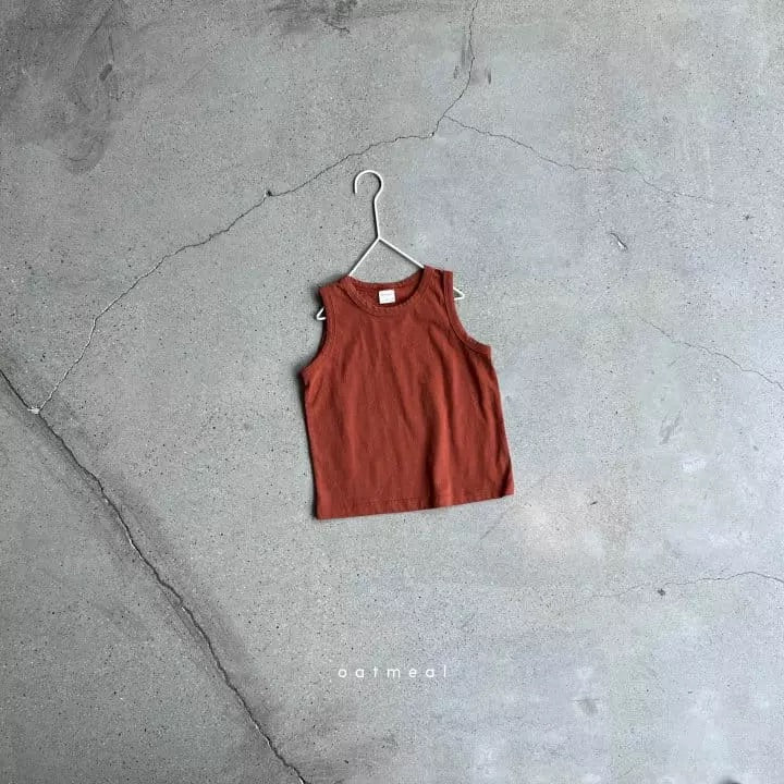 Basic Sleeveless Tee - Brick T-shirt Oatmeal XS (2~3y) Brick 