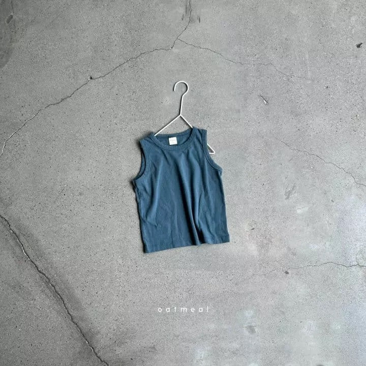 Basic Sleeveless Tee - Blue T-shirt Oatmeal   