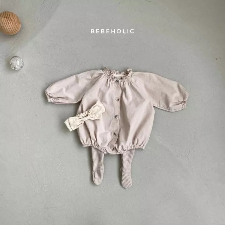 Bebe Neck Bodysuit - Pink Baby bodysuit Bebeholic S (3~6M) Pink 