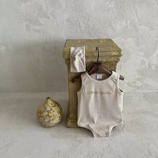 So Good Romper - Beige Jumpsuits & Rompers Lala XS (0~6M) Beige 