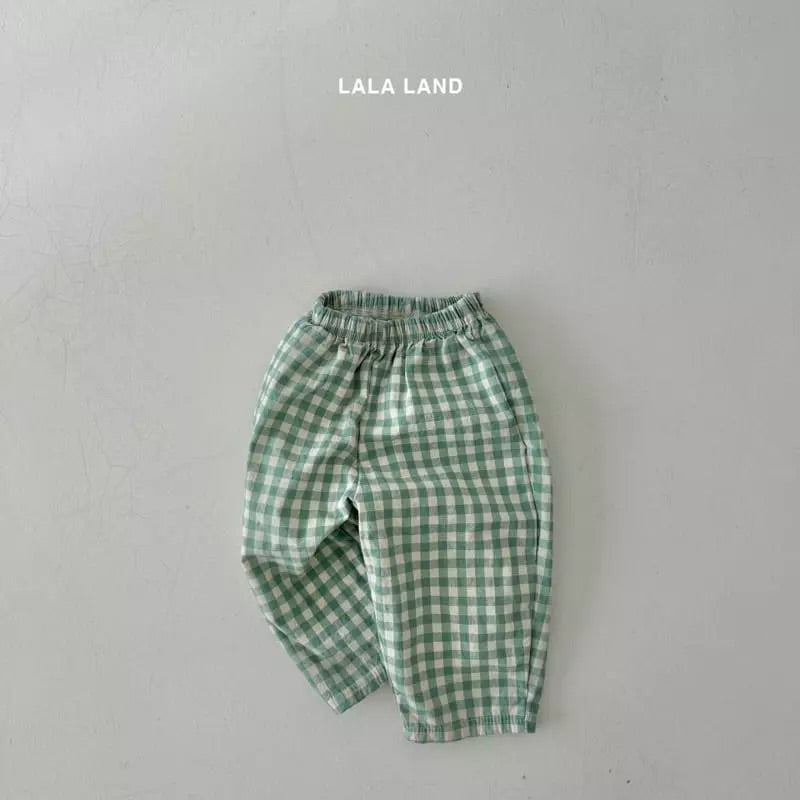 Check Pants Pants LalaL XS (1~2y) Mint 