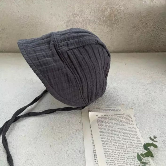 Olive Bonnet - Charcoal Bonnet Monbebe One size Charcoal 