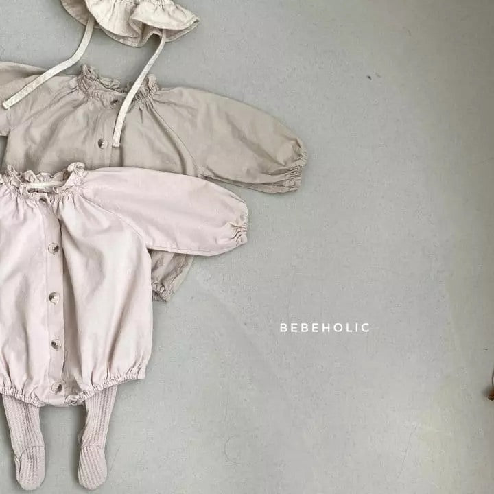 Bebe Neck Bodysuit - Beige Baby bodysuit Bebeholic   