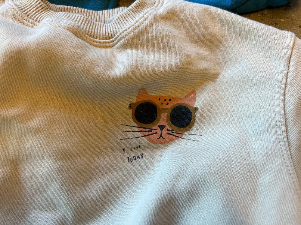 Cat Sweathirt - Beige Sweatshirts FineStudio   