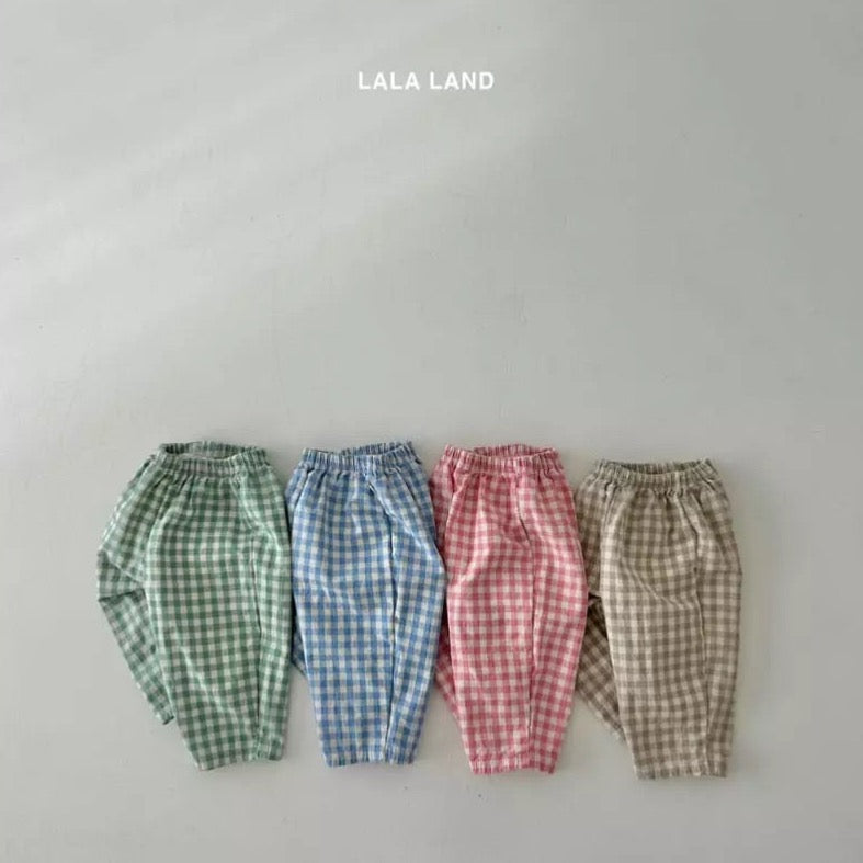 Check Pants Pants LalaL XS (1~2y) Beige 